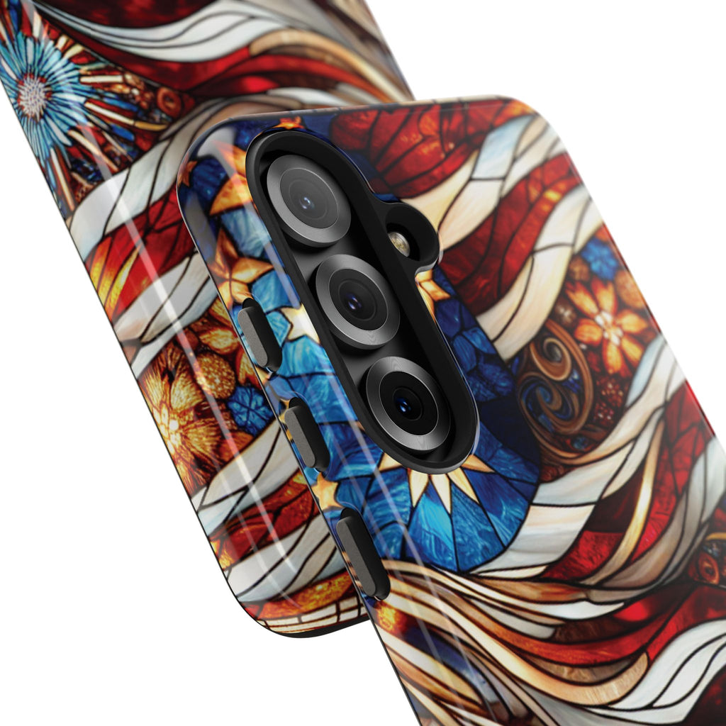 American by Nature Colorful Stained Glass Tough Phone Cases | Unique iPhone Covers, Protective Cases, Vibrant Designs, Gifts for Him/Her