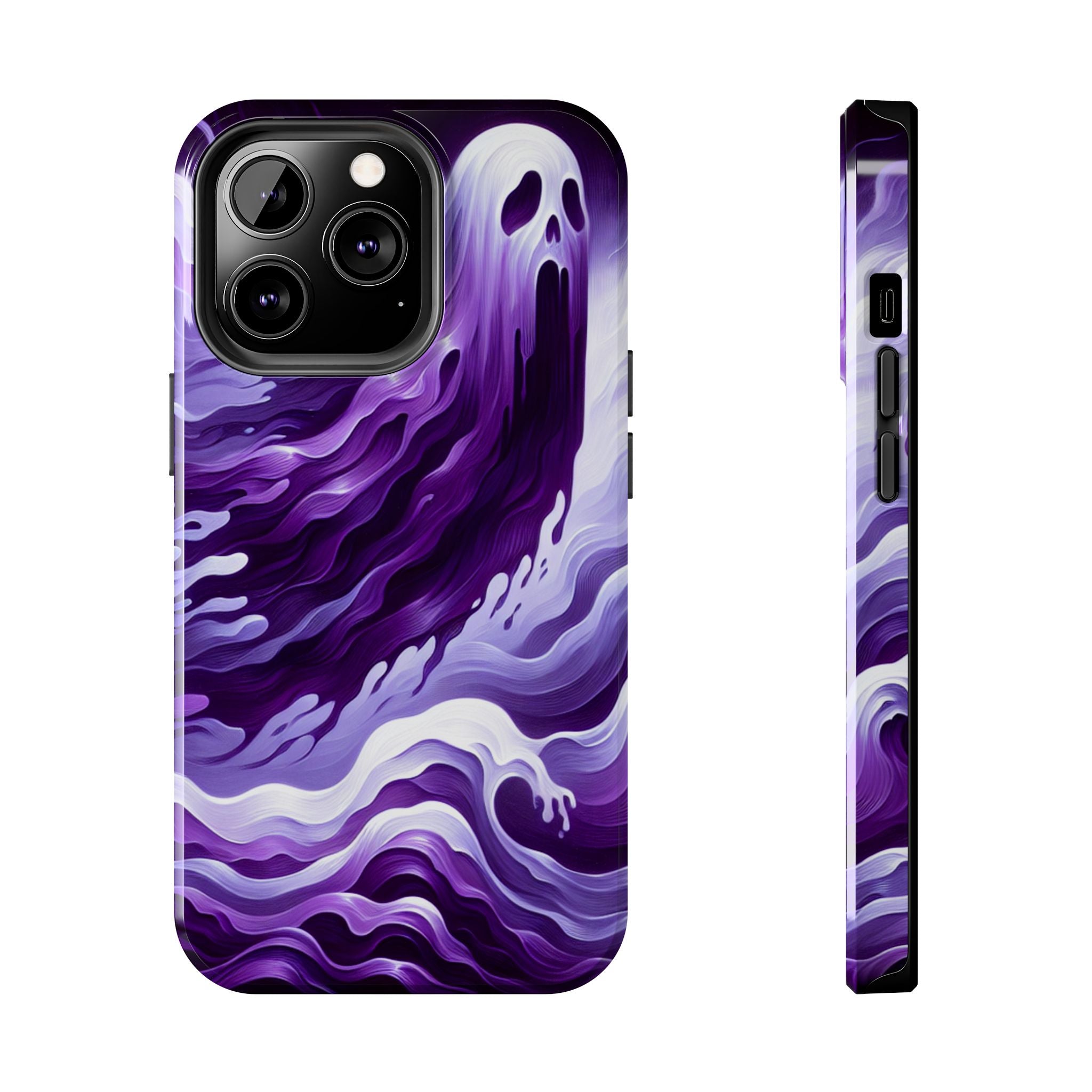 Purple wavey ghosts! - Tough Phone Cases