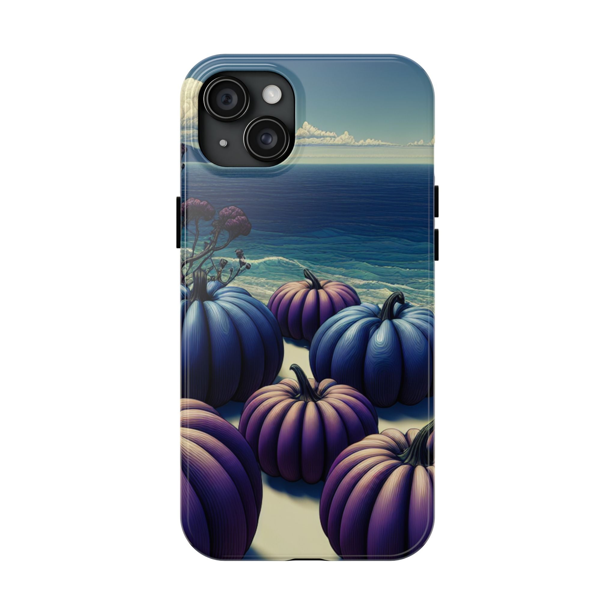 Blue Pumpkin Beach Tough Phone Case — Coastal Halloween Fall iPhone Cover