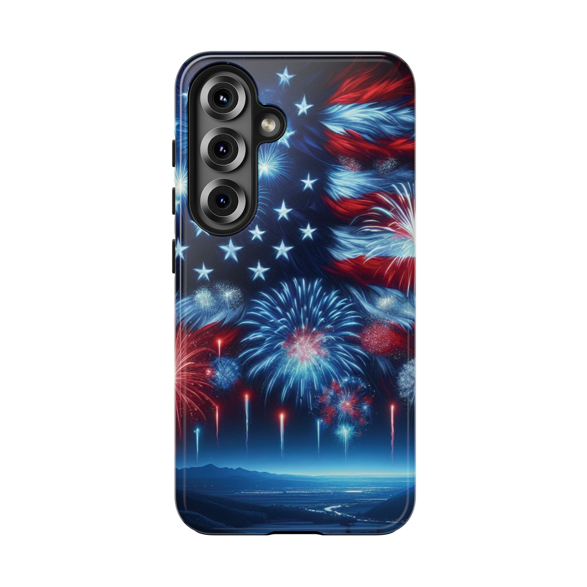 Patriotic Fireworks Phone Case, Independence Day, USA Pride, Tough Phone Cover, July 4th, Gift for Veterans