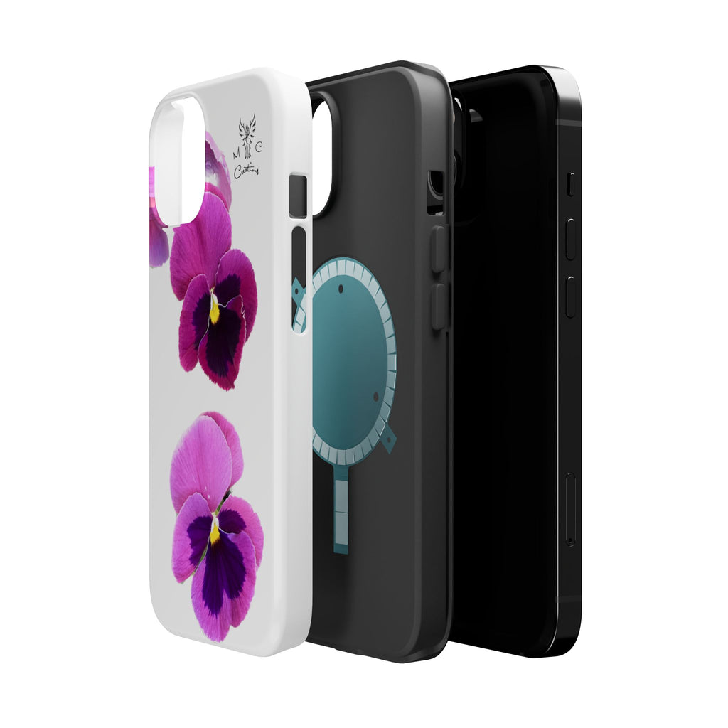 Pansy Blossom Magnetic Phone Case — Impact‑Resistant Floral iPhone Cover
