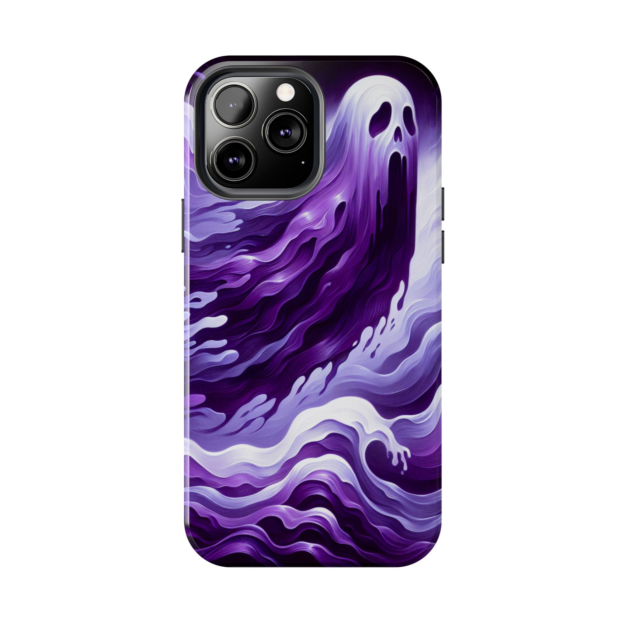 Purple wavey ghosts! - Tough Phone Cases