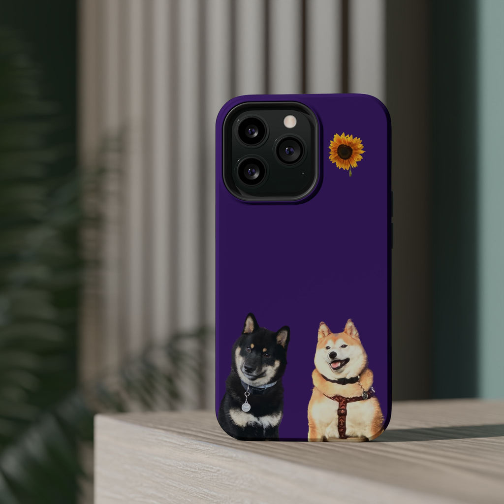 Shiba pair purple sunflower MagSafe Tough Cases