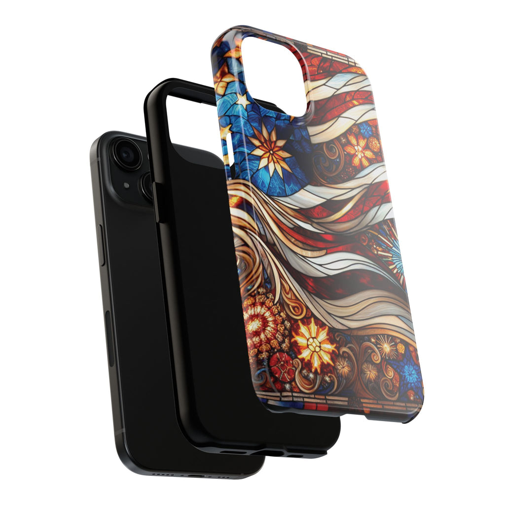 American by Nature Colorful Stained Glass Tough Phone Cases | Unique iPhone Covers, Protective Cases, Vibrant Designs, Gifts for Him/Her