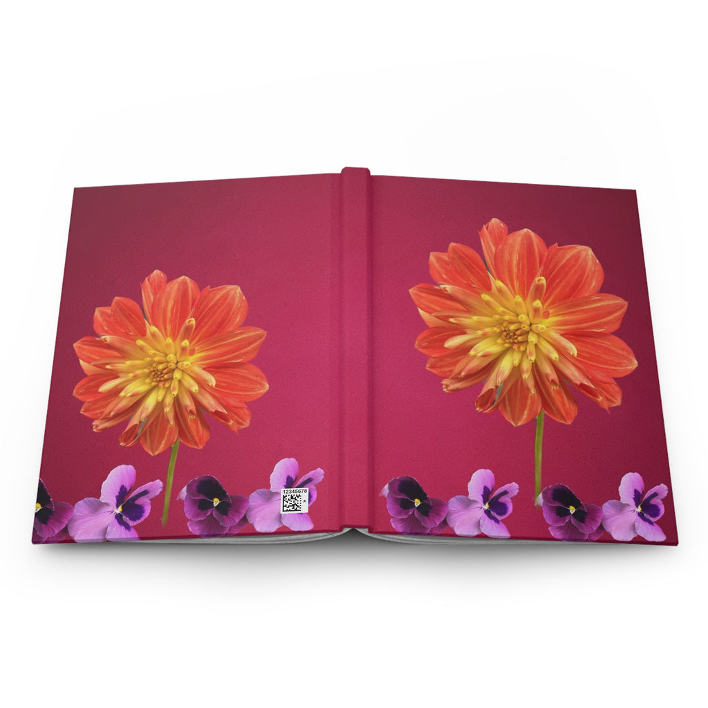 Hardcover Journal Matte - Dahlia Floral Design