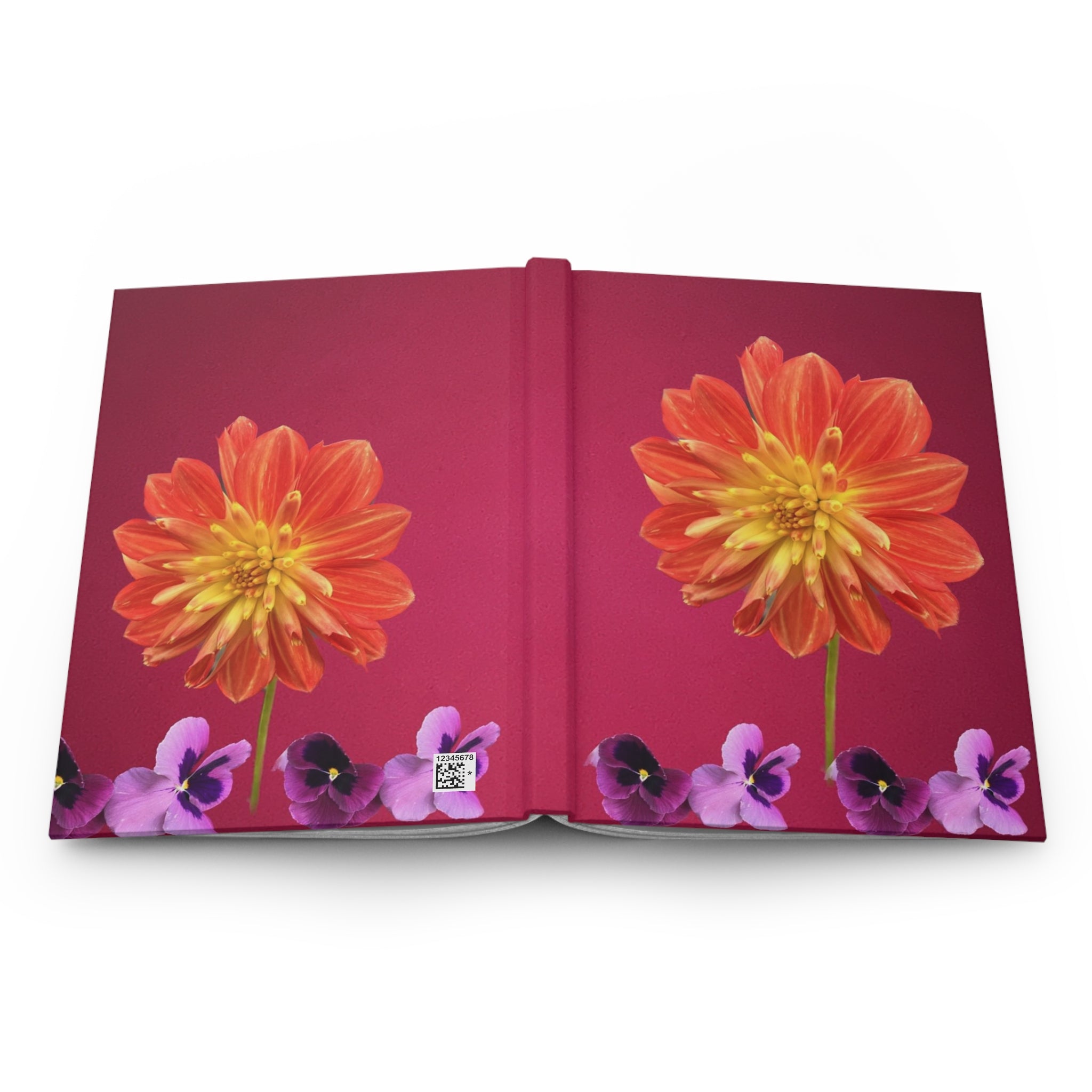 Hardcover Journal Matte - Dahlia Floral Design
