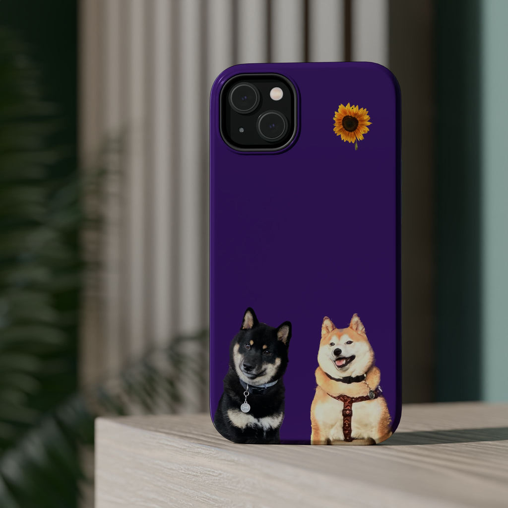 Shiba pair purple sunflower MagSafe Tough Cases