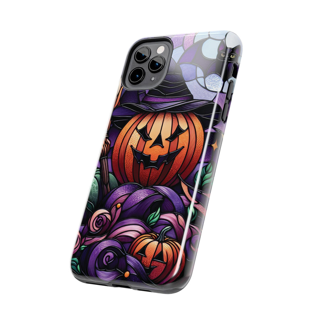Halloween Jack-O'-Lantern Tough Phone Case — Spooky Pumpkin Witch Hat Design