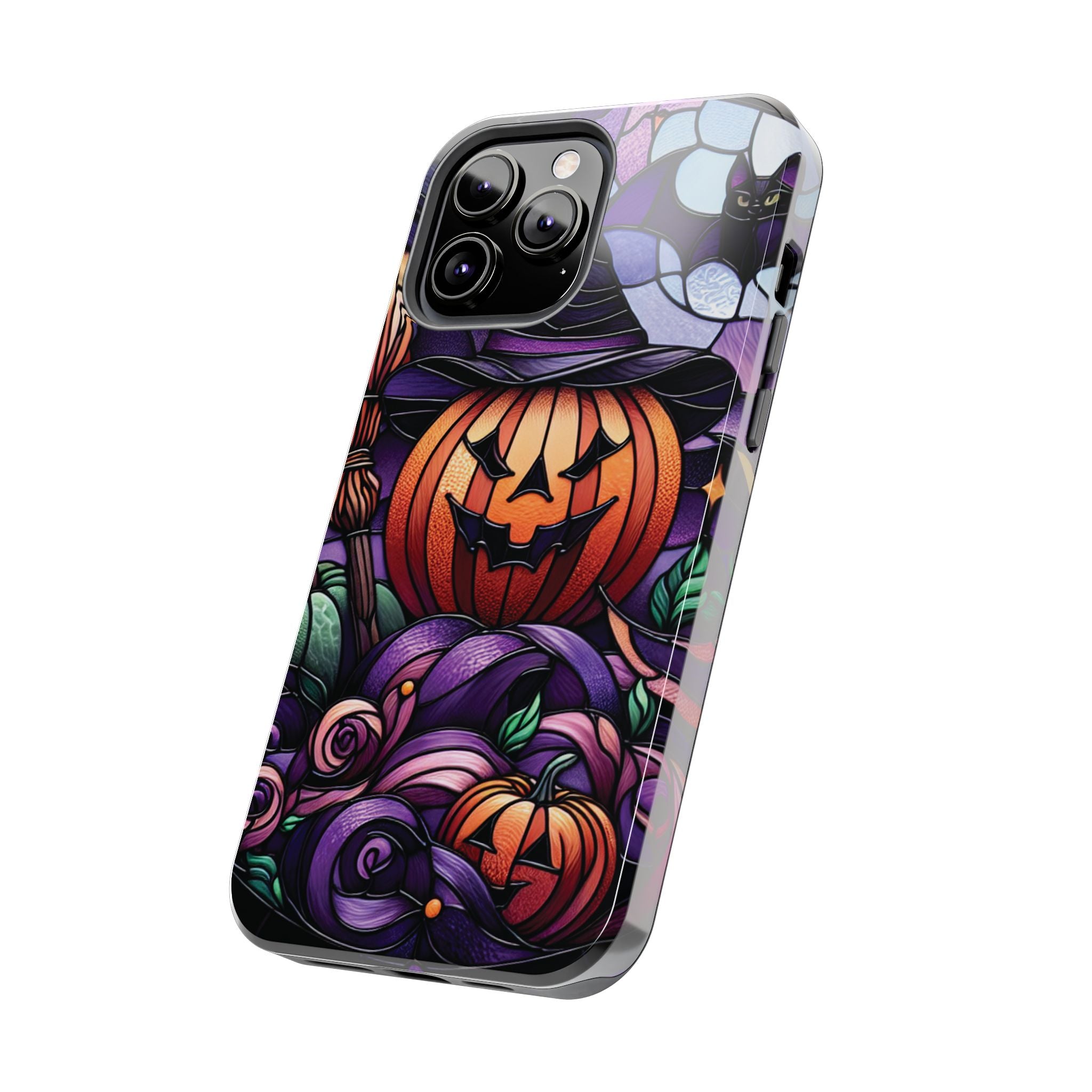 Halloween Jack-O'-Lantern Tough Phone Case — Spooky Pumpkin Witch Hat Design