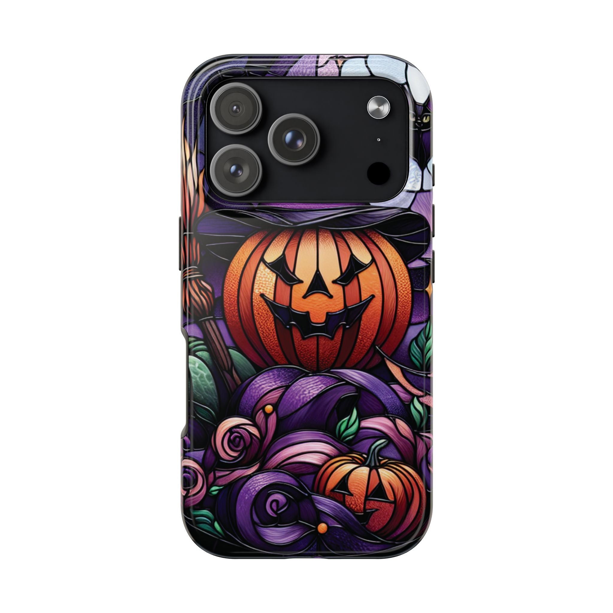 Halloween Jack-O'-Lantern Tough Phone Case — Spooky Pumpkin Witch Hat Design