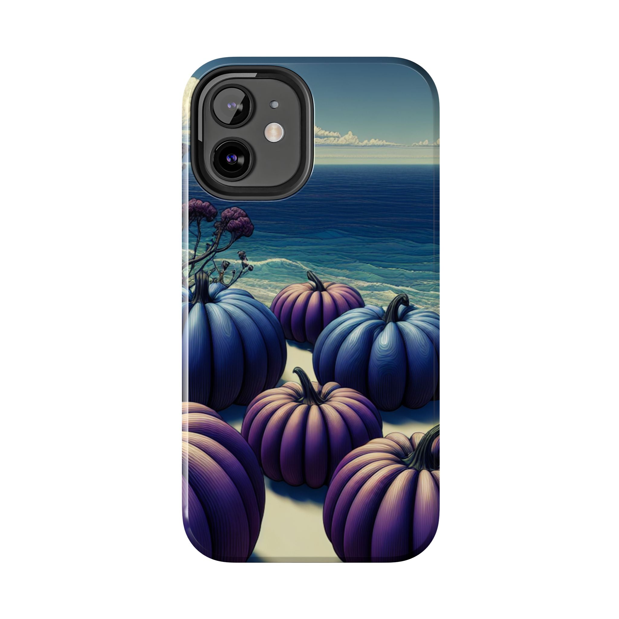 Blue Pumpkin Beach Tough Phone Case — Coastal Halloween Fall iPhone Cover